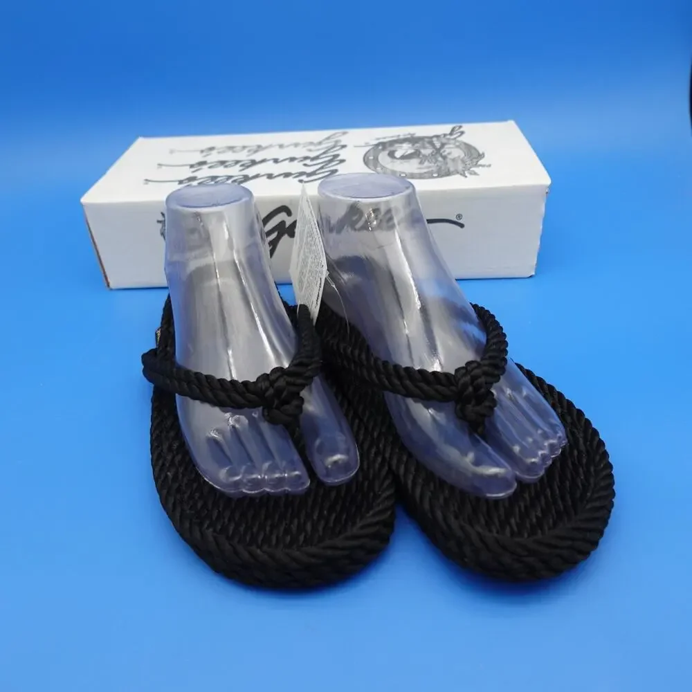 Gurkee’s Tobago Thong Rope Sandals Men’s Size 7.5-8 Black New With Box